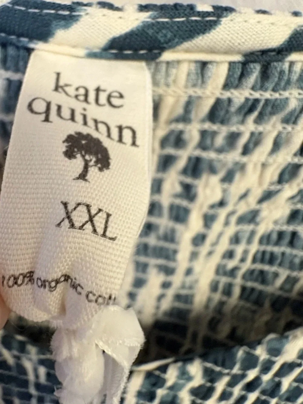 Kate Quinn-PLUS size-Tapestry Water Drops-shibori-Smocked Rosette Sun Dress-XXL
